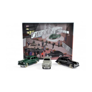 Coffret Salon de Paris 1949: Citroen 2cv Ford Vedette Peugeot203 1:43
